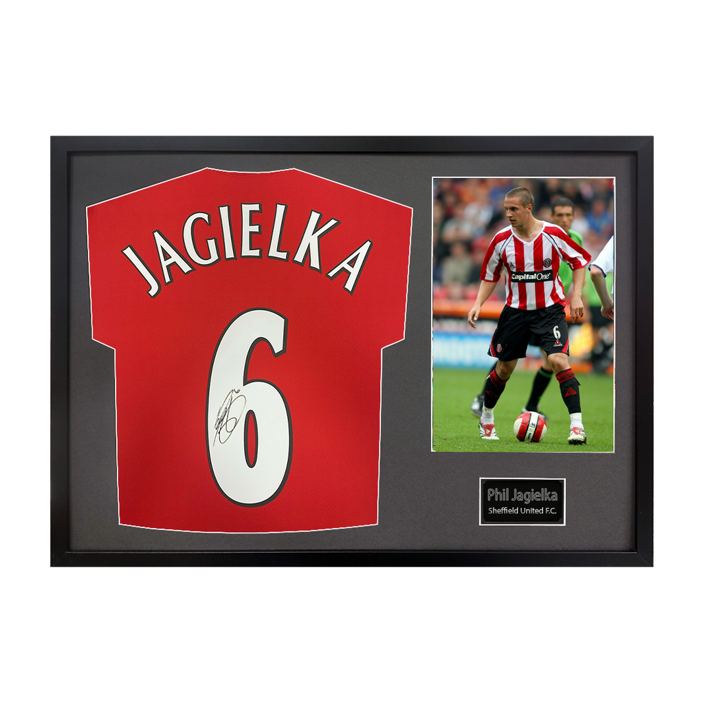 Phil Jagielka Signed Sheffield United Shirt Classic Frame