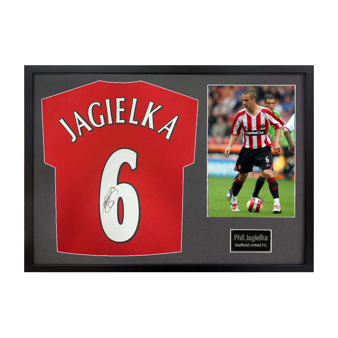 Phil Jagielka Signed Sheffield United Shirt Classic Frame
