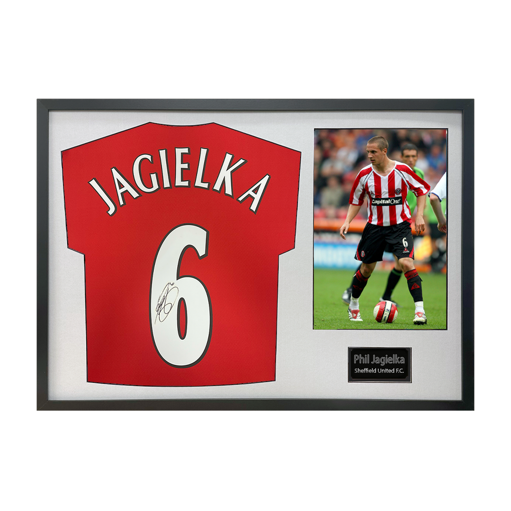 Phil Jagielka Signed Sheffield United Shirt Classic Frame