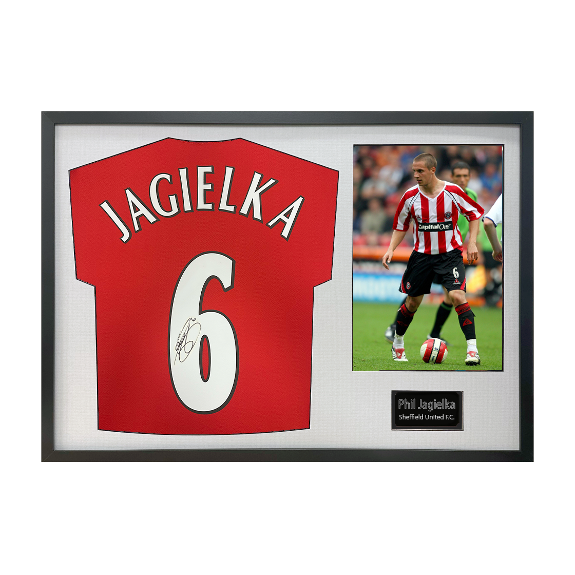 Phil Jagielka Signed Sheffield United Shirt Classic Frame