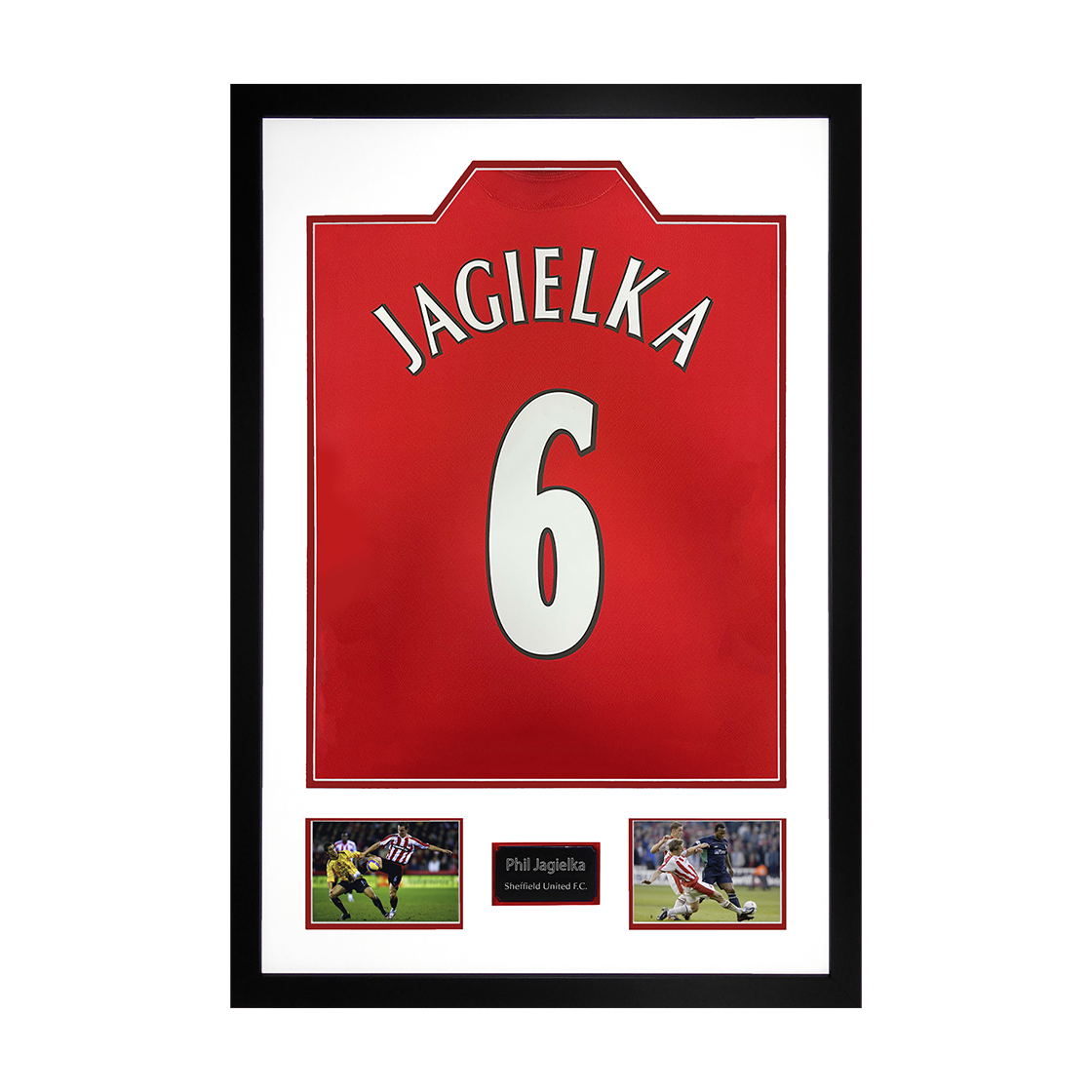 Phil Jagielka Signed Sheffield United Shirt Premium Frame