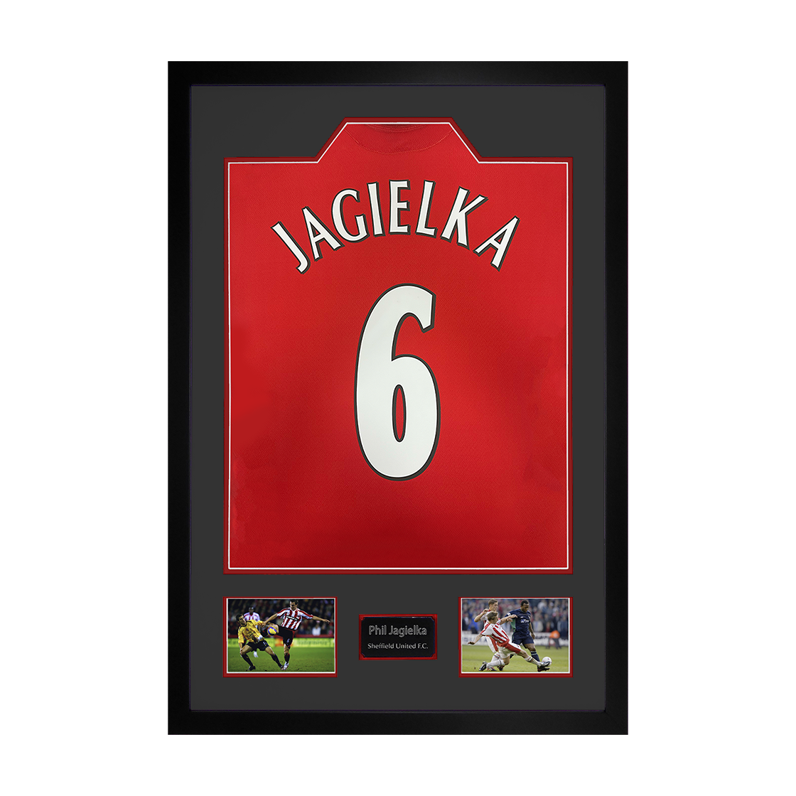 Phil Jagielka Signed Sheffield United Shirt Premium Frame