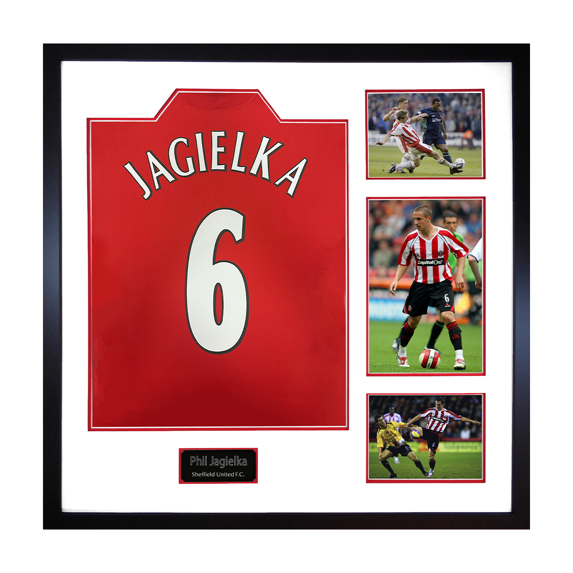 Phil Jagielka Signed Sheffield United Shirt Elite Frame