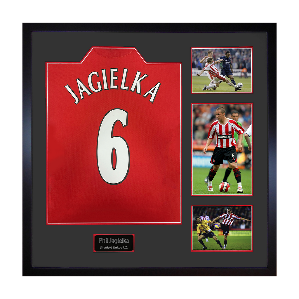 Phil Jagielka Signed Sheffield United Shirt Elite Frame