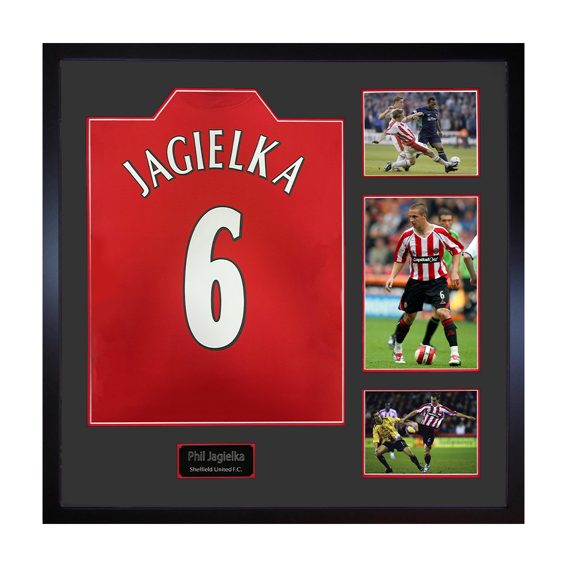 Phil Jagielka Signed Sheffield United Shirt Elite Frame
