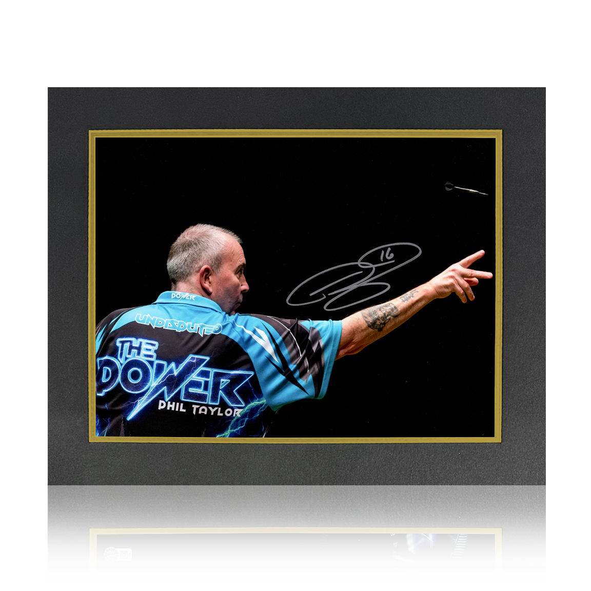 Phil Taylor Signed Image Deluxe Mount