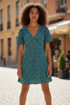 Frankie Bubble Pop Wrap Mini Jersey Dress