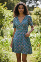 Frankie Spring Bloom Wrap Mini Jersey Dress