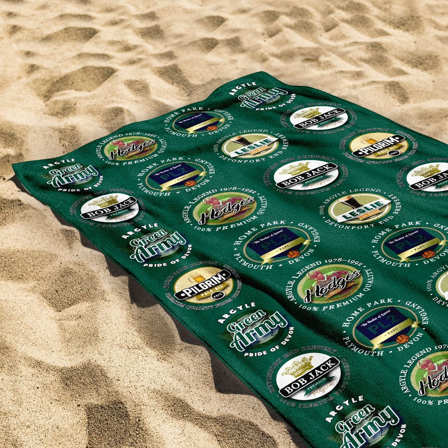 Plymouth - Football Legends - Microfibre Beach Towel - 150cm x 75cm