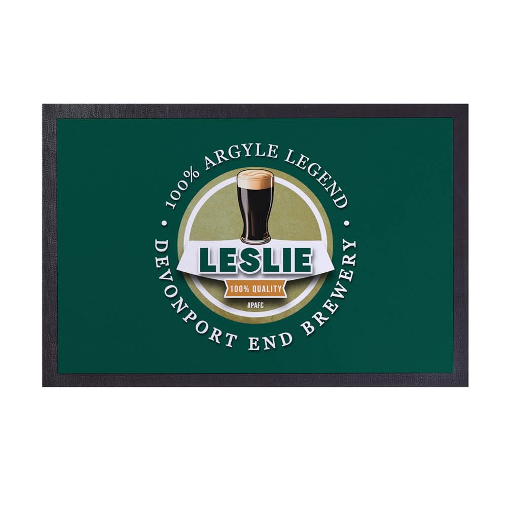 Plymouth Leslie  - Football Legends - Door Mat -60cm X 40cm