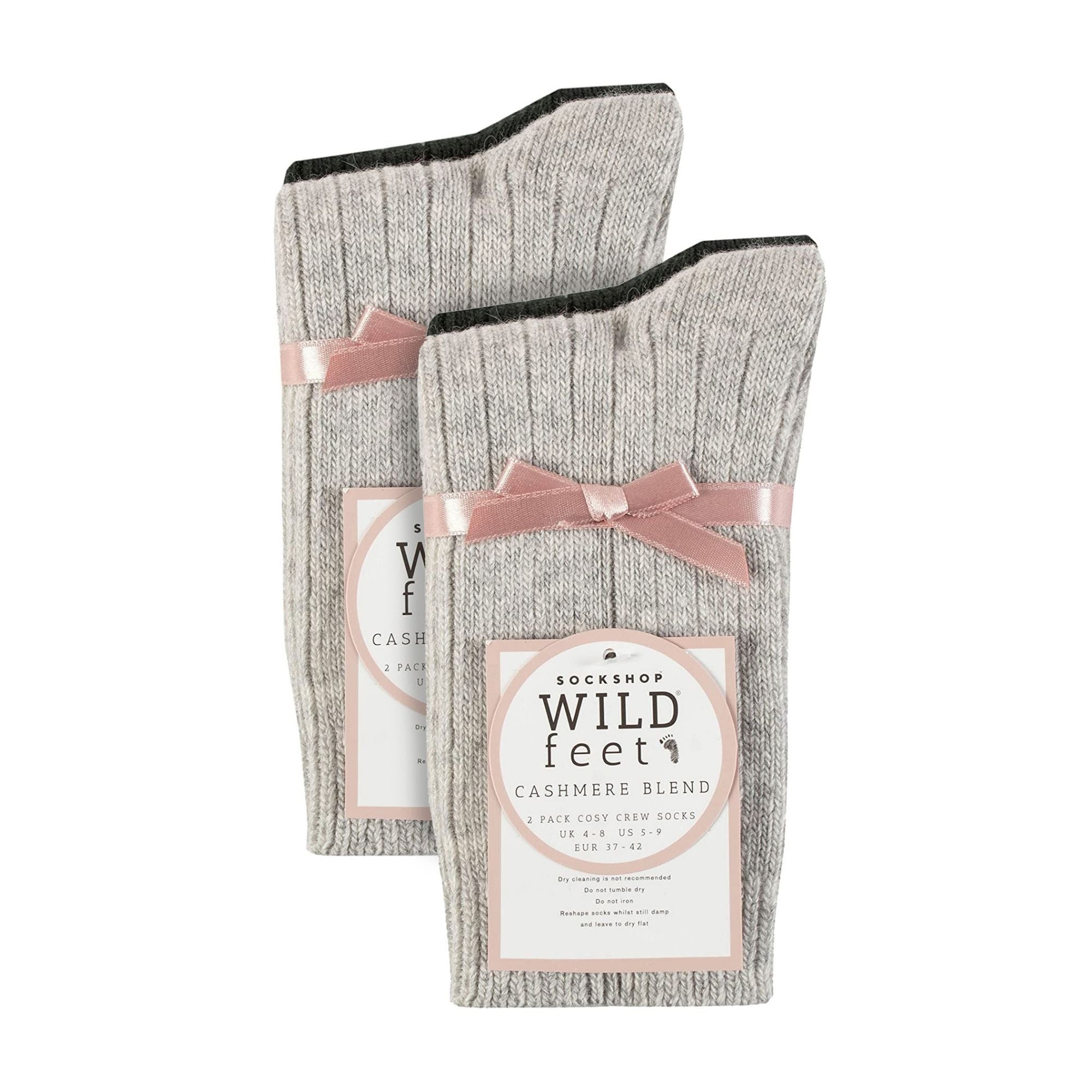 4 Pack Ladies Cashmere Boot Socks | Breathable Cozy Ribbed Wool Bed Socks