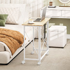 HOMCOM 80 cm Folding Desk on Wheels - Natural Tone
