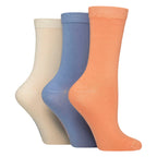 3 Pack Ladies Plain Bamboo Socks - Soft Breathable Everyday Comfort Socks