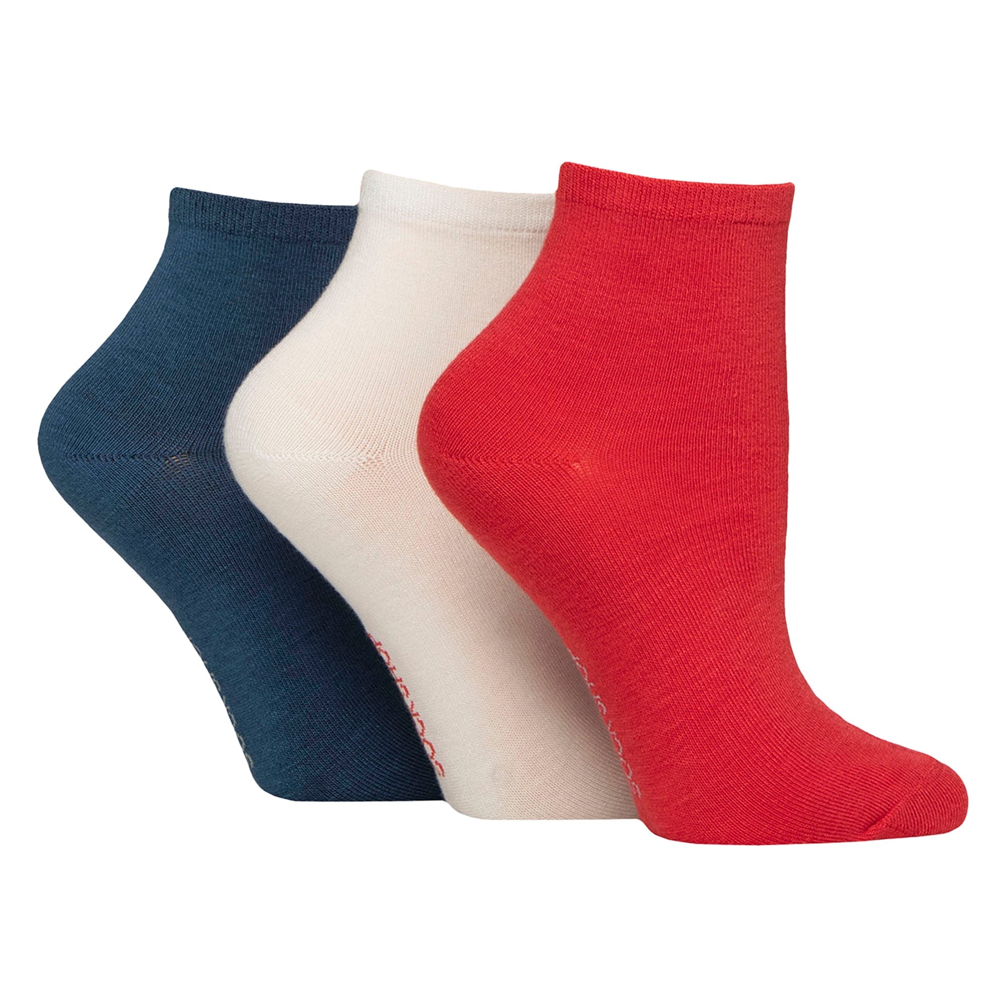 3 Pack Ladies Plain Bamboo Anklet Socks - Soft Breathable Everyday Comfort