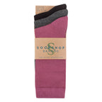 3 Pack Ladies Plain Bamboo Socks - Soft Breathable Everyday Comfort Socks