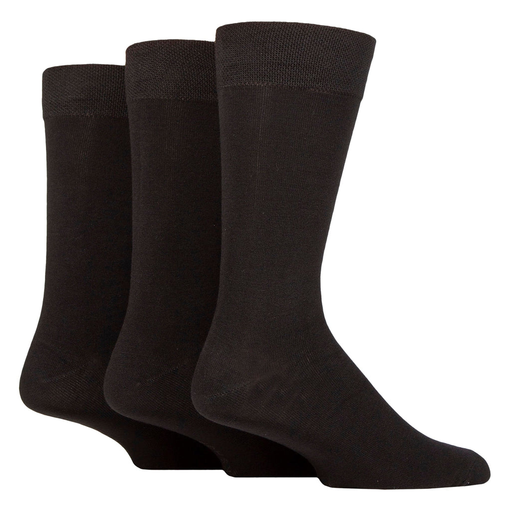 3 Pack Mens Plain and Patterned Bamboo Socks - Soft Breathable Everyday Comfort