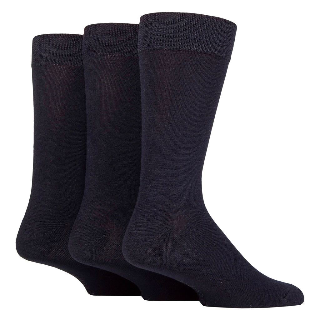 3 Pack Mens Plain and Patterned Bamboo Socks - Soft Breathable Everyday Comfort