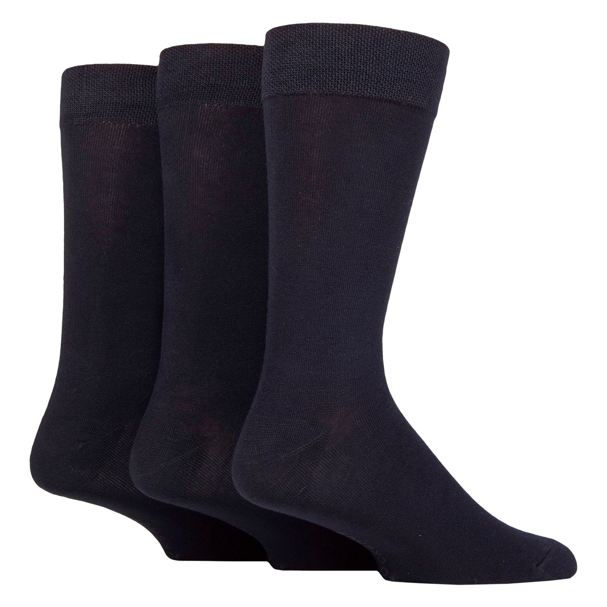 3 Pack Mens Plain and Patterned Bamboo Socks - Soft Breathable Everyday Comfort