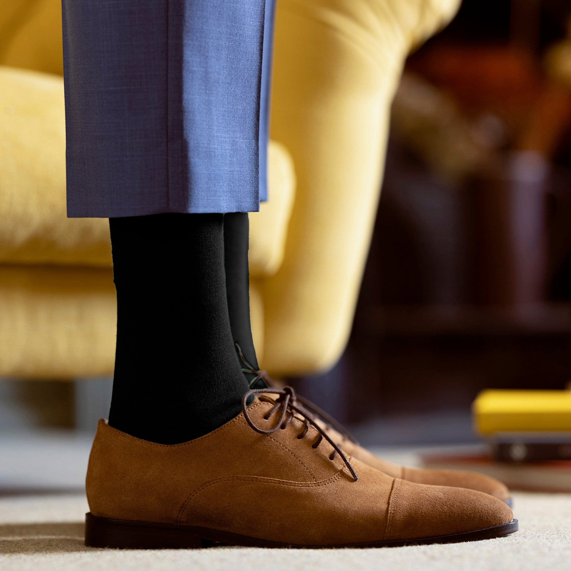 3 Pack Mens Plain and Patterned Bamboo Socks - Soft Breathable Everyday Comfort