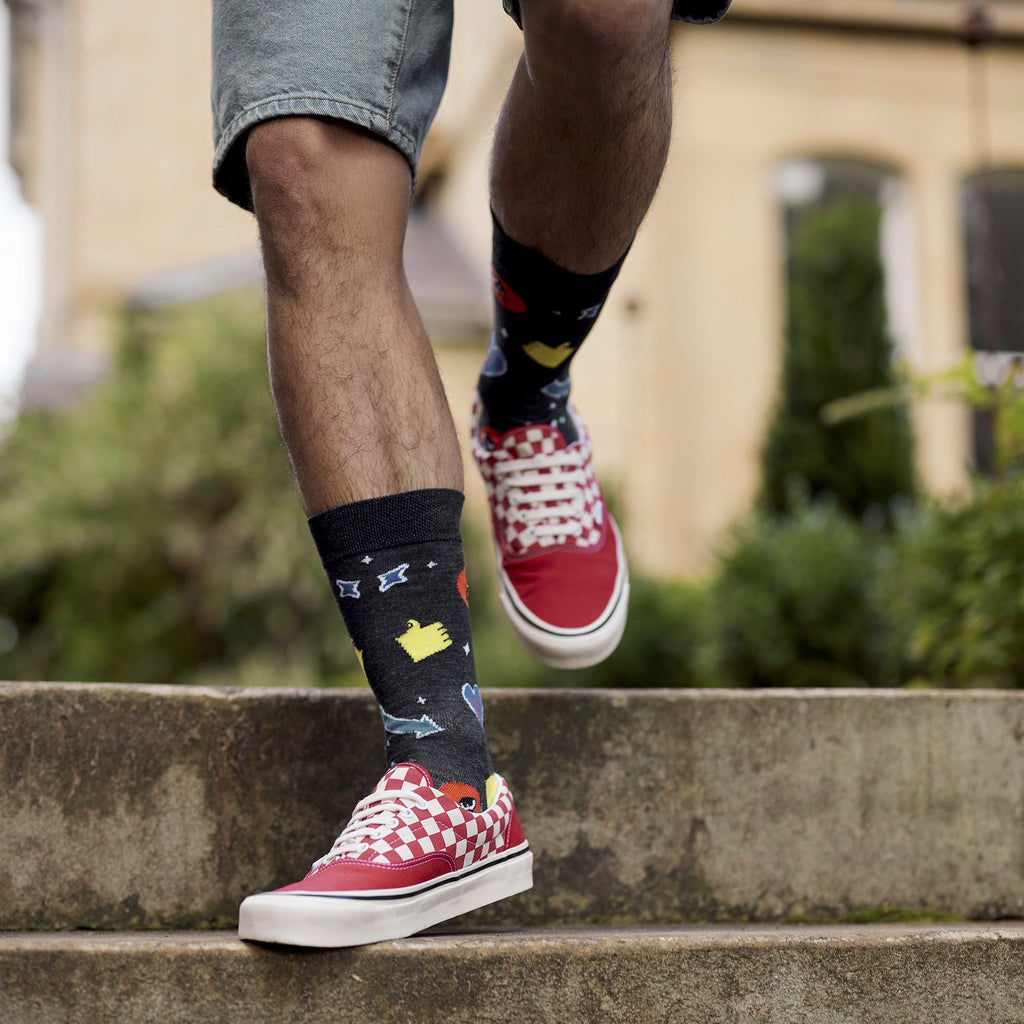3 Pack Mens Plain and Patterned Bamboo Socks - Soft Breathable Everyday Comfort
