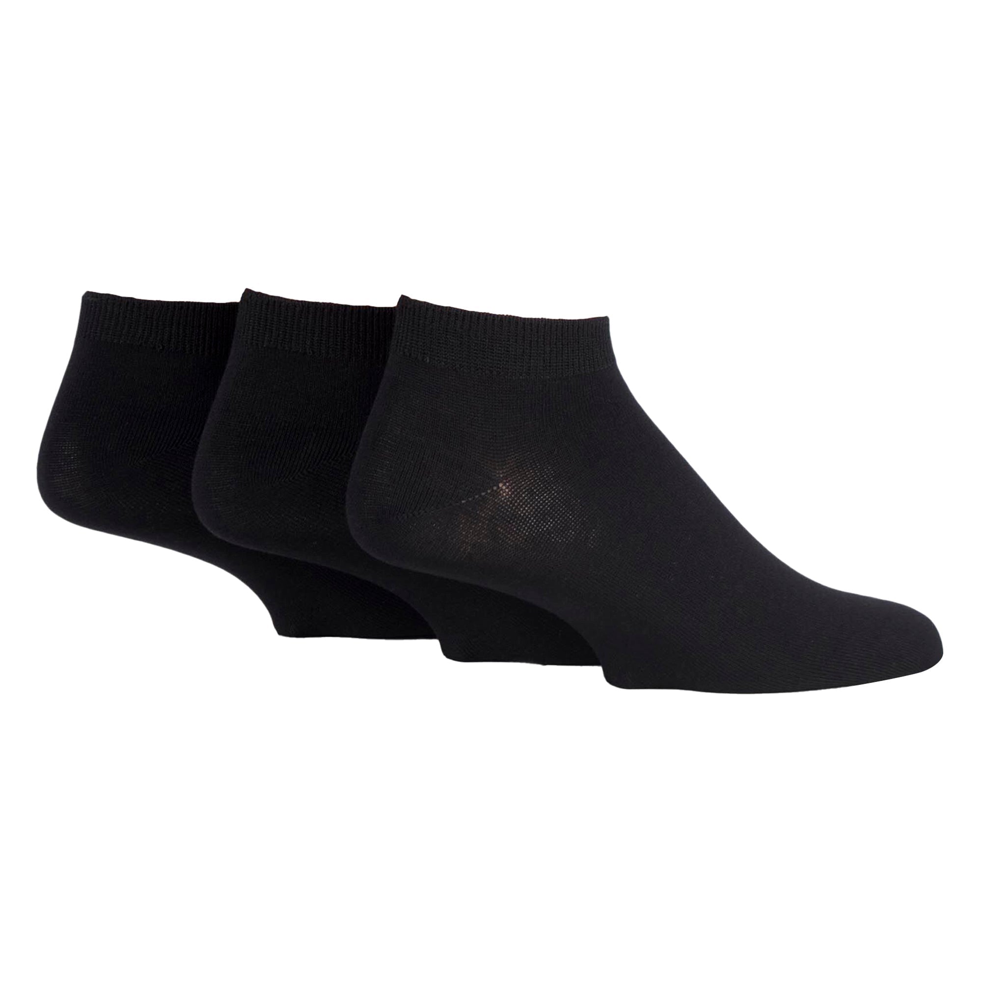 3 Pack Mens Plain Bamboo Trainer Liner Socks - Soft Breathable Everyday Comfort