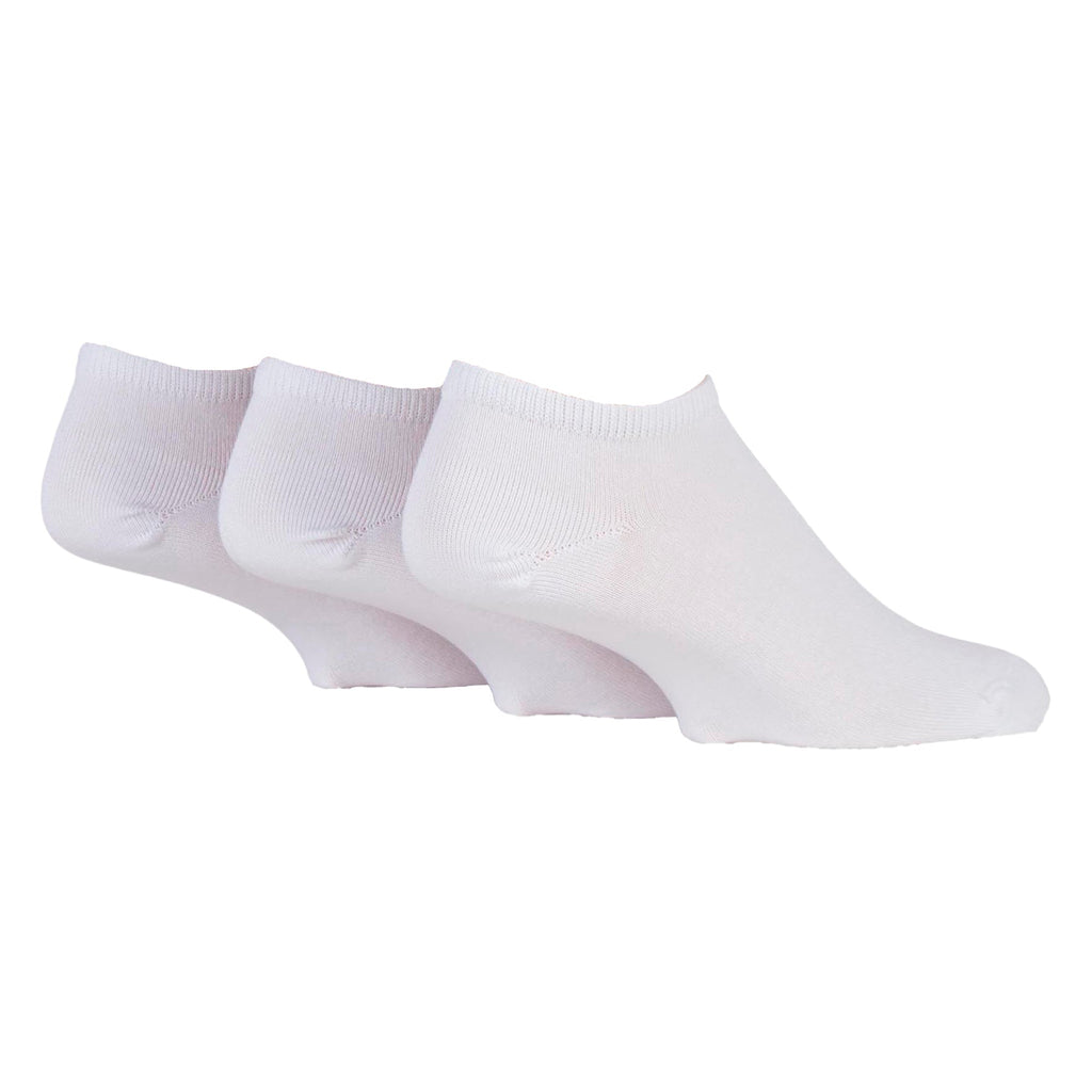 3 Pack Mens Plain Bamboo Trainer Liner Socks - Soft Breathable Everyday Comfort
