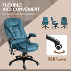 Vinsetto Massage Recliner Chair Heated Office Chair with Six Massage Points Velvet-Feel Fabric 360\'c2\'b0 Swivel Wheels Blue