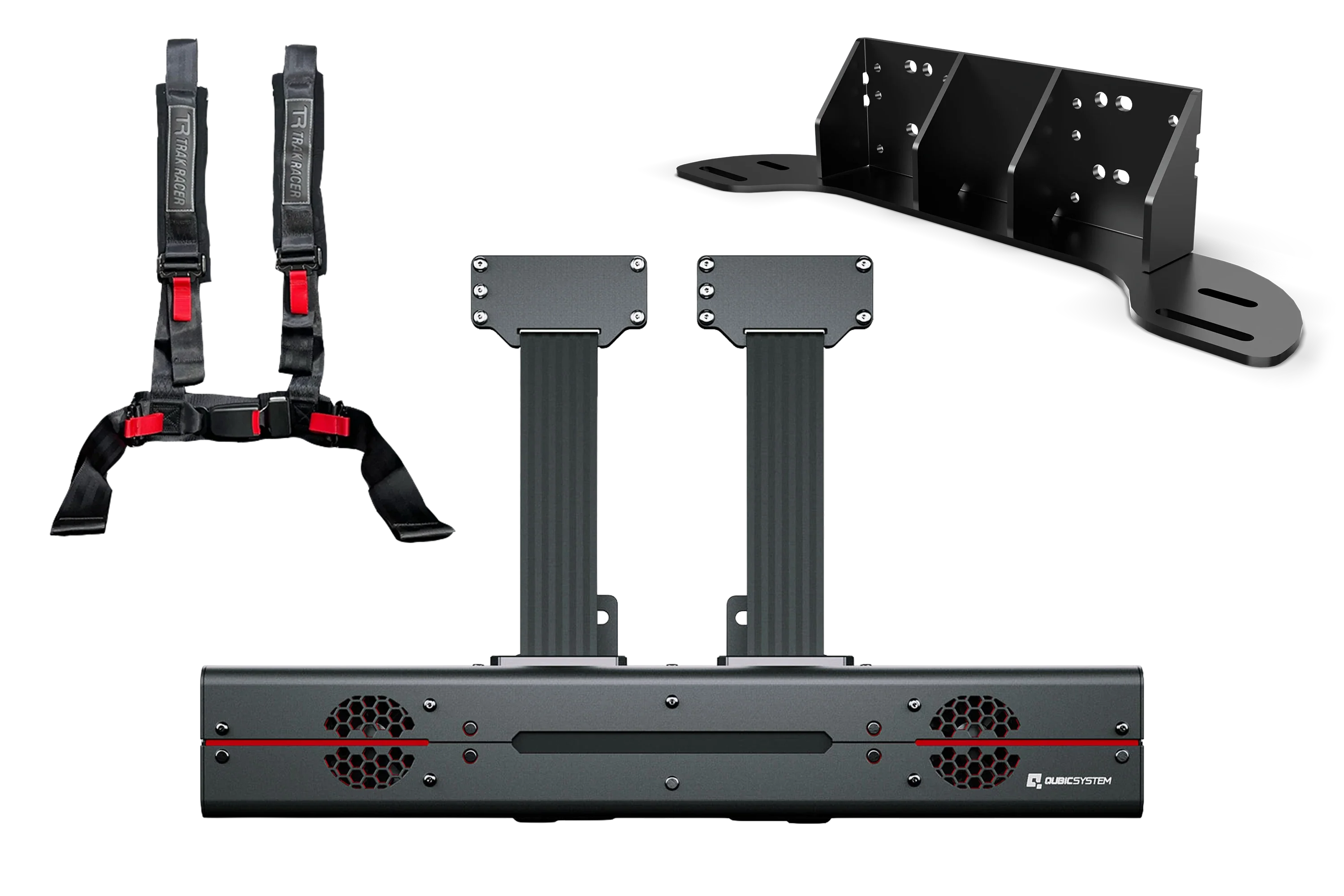 Qubic Seat Belt Tensioner with Universal Bracket - for Trak Racer and Non-Trak Racer Cockpits