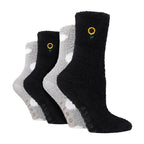 4 Pack Ladies Fleece Thermal Slipper Lounge Bed Socks for Ultimate Comfort