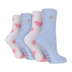 4 Pack Ladies Fleece Thermal Slipper Lounge Bed Socks for Ultimate Comfort
