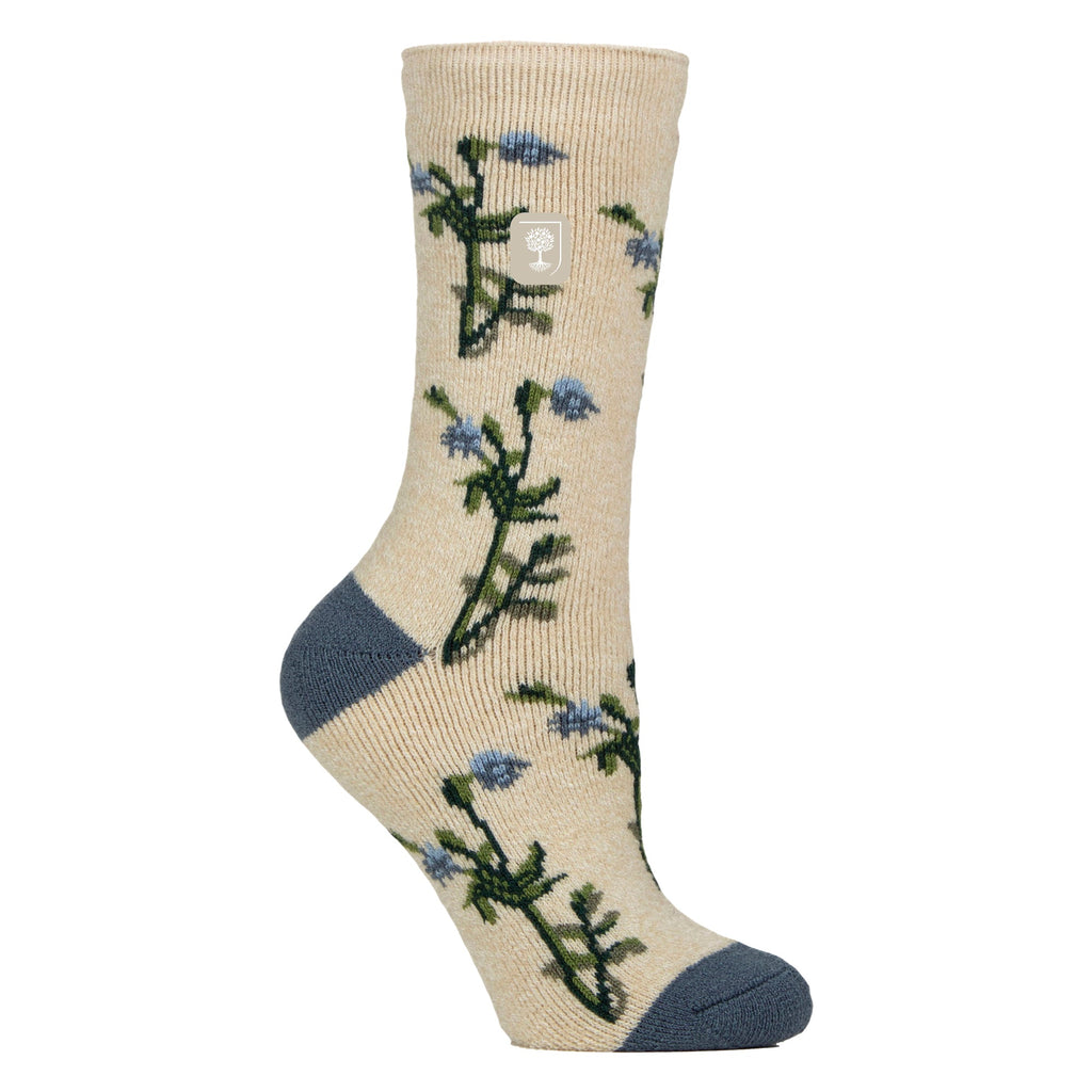 Womens RHS Thermal Socks | Thin Floral Patterned Fleece Socks