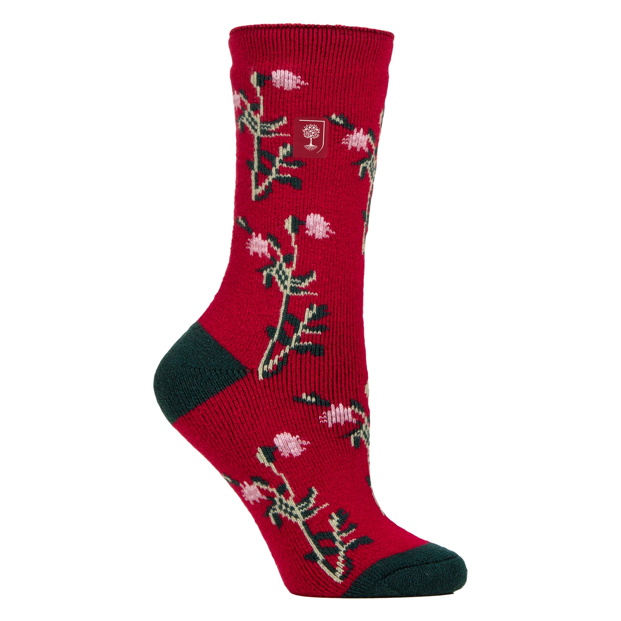 Womens RHS Thermal Socks | Thin Floral Patterned Fleece Socks