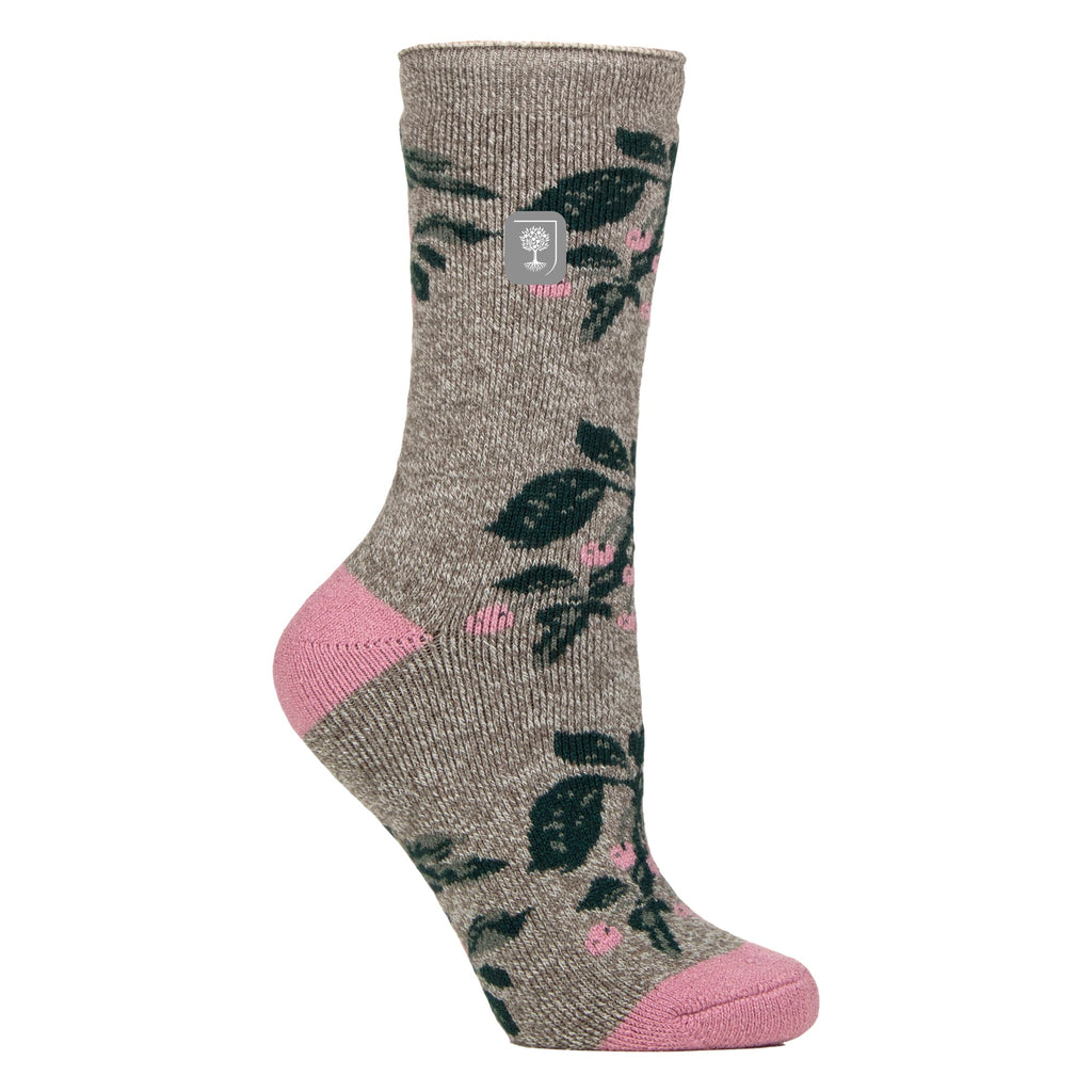 Womens RHS Thermal Socks | Thin Floral Patterned Fleece Socks