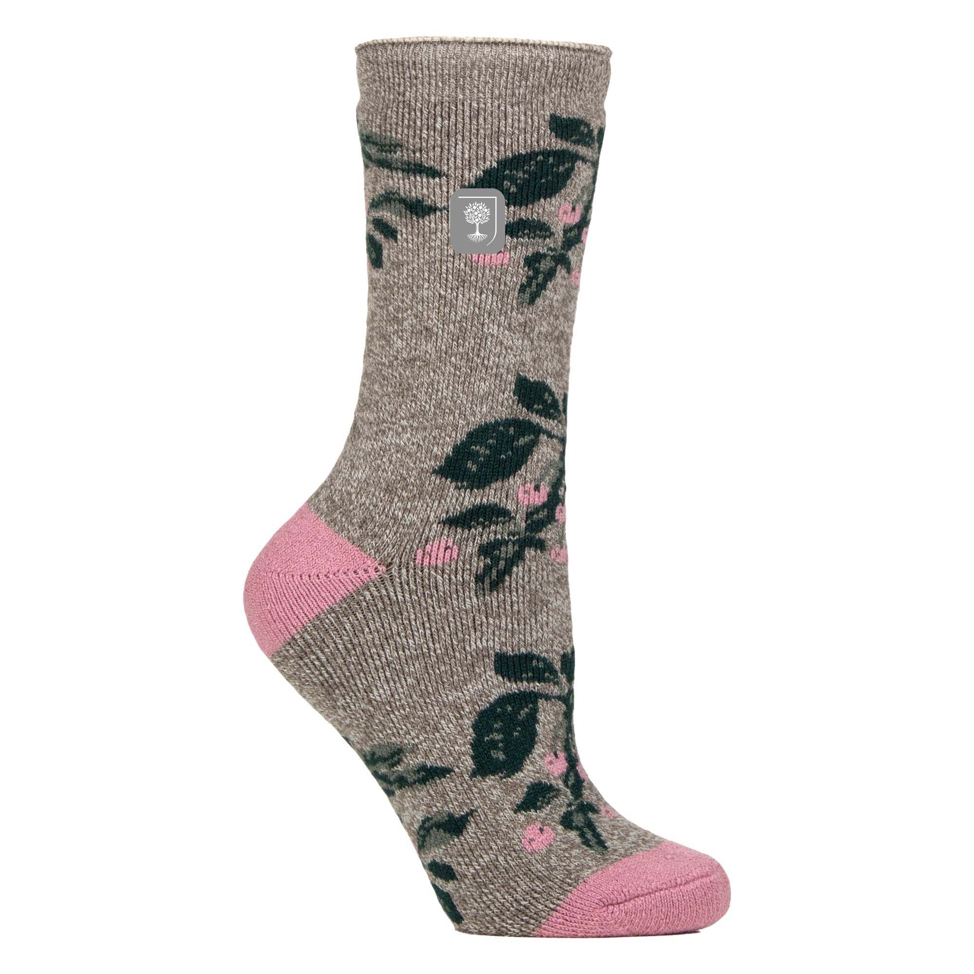 Womens RHS Thermal Socks | Thin Floral Patterned Fleece Socks