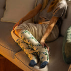 RHS Long Wellington Boots Socks For Women | Floral Welly Socks