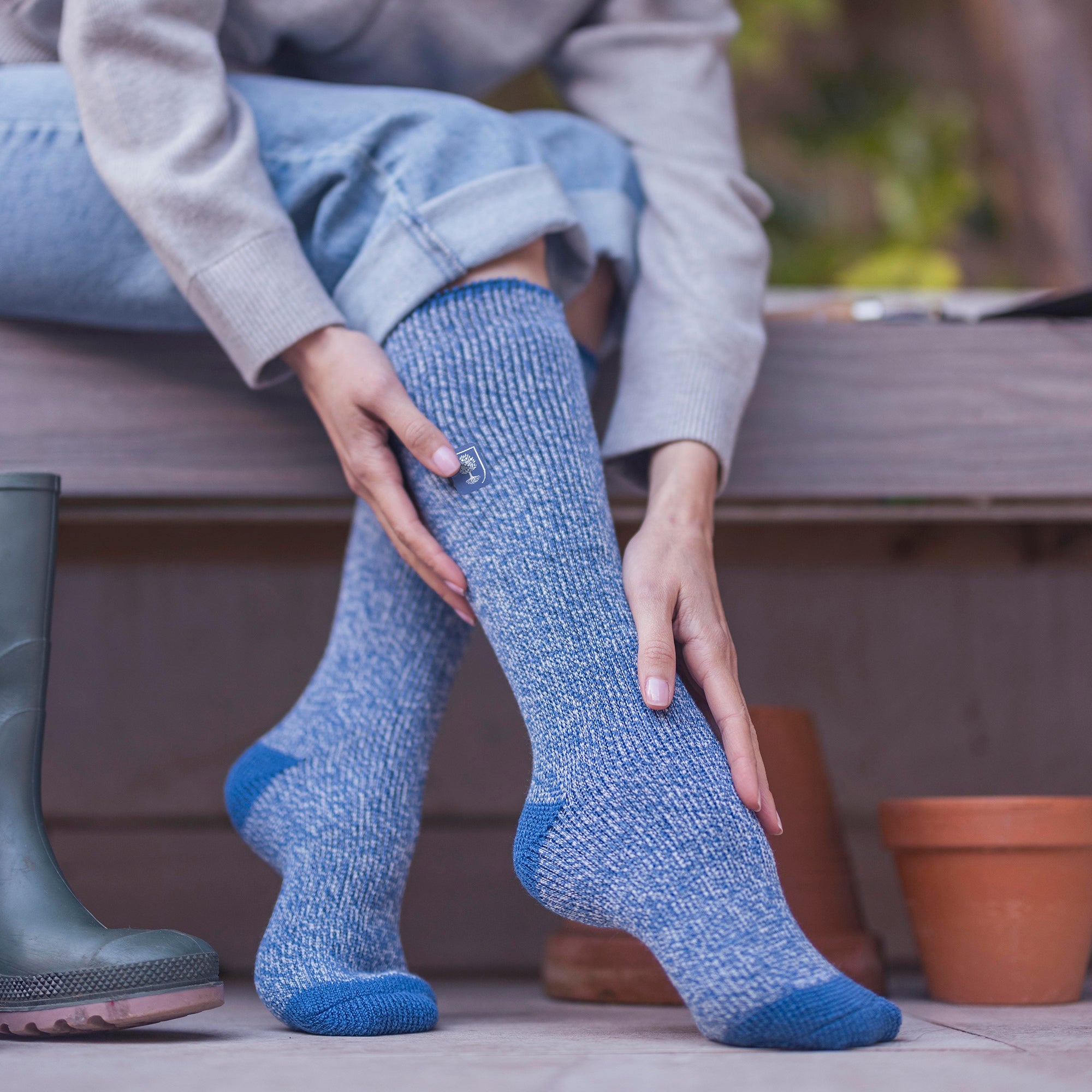 Womens RHS Thermal Welly Socks | Long Knee High Thick Boot Socks