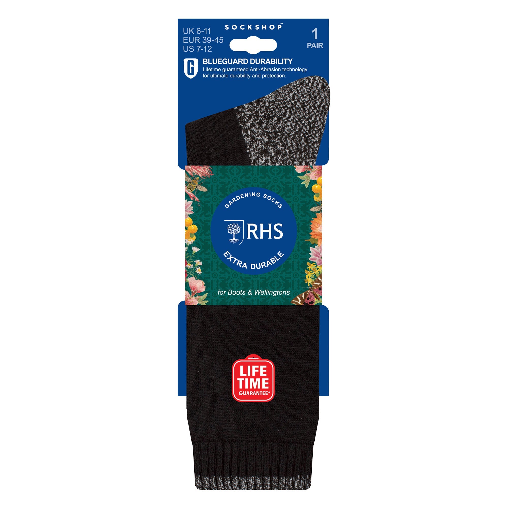 Mens RHS Long Heavy Duty Thick Boot Socks | Long Lasting Gardening Wellington Socks