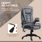 Vinsetto Massage Recliner Chair Heated Office Chair with Six Massage Points Velvet-Feel Fabric 360\'c2\'b0 Swivel Wheels Grey