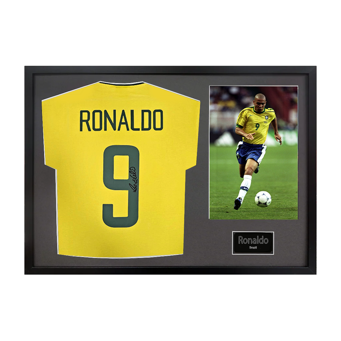 Ronaldo Signed Brazil Shirt Classic Frame