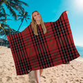 Hooded Towel - Lightweight, Microfibre - Red Tartan Print