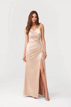 Roco Fashion Lamelia maxi dress with an open back is made of delicate and soft-touch fabric