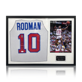 Dennis Rodman Signed Detroit Pistons Jersey Classic Frame (JSA)