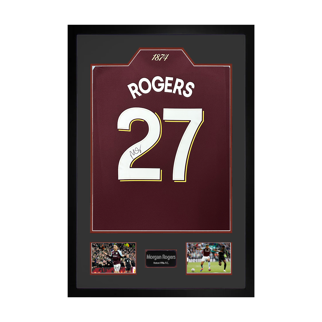Morgan Rogers Signed Aston Villa Shirt Premium Frame