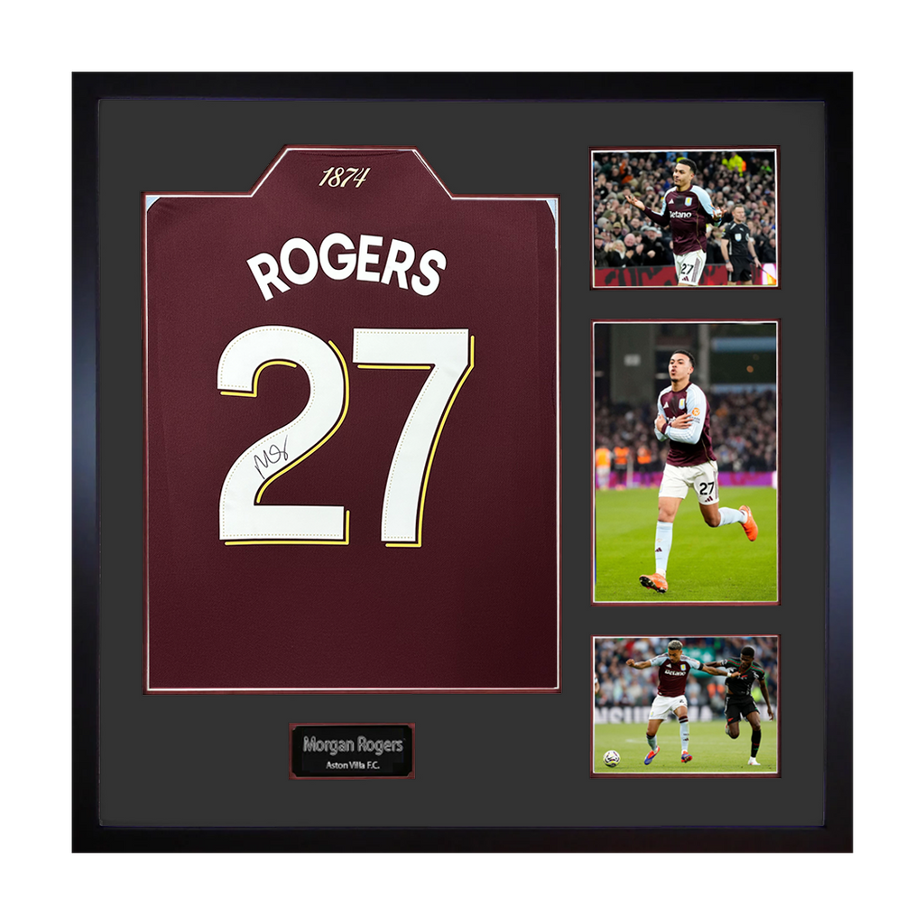 Morgan Rogers Signed Aston Villa Shirt Elite Frame