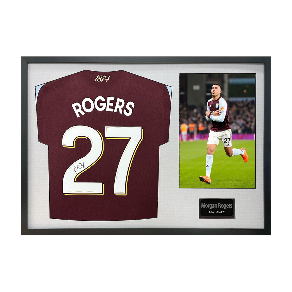 Morgan Rogers Signed Aston Villa Shirt Classic Frame