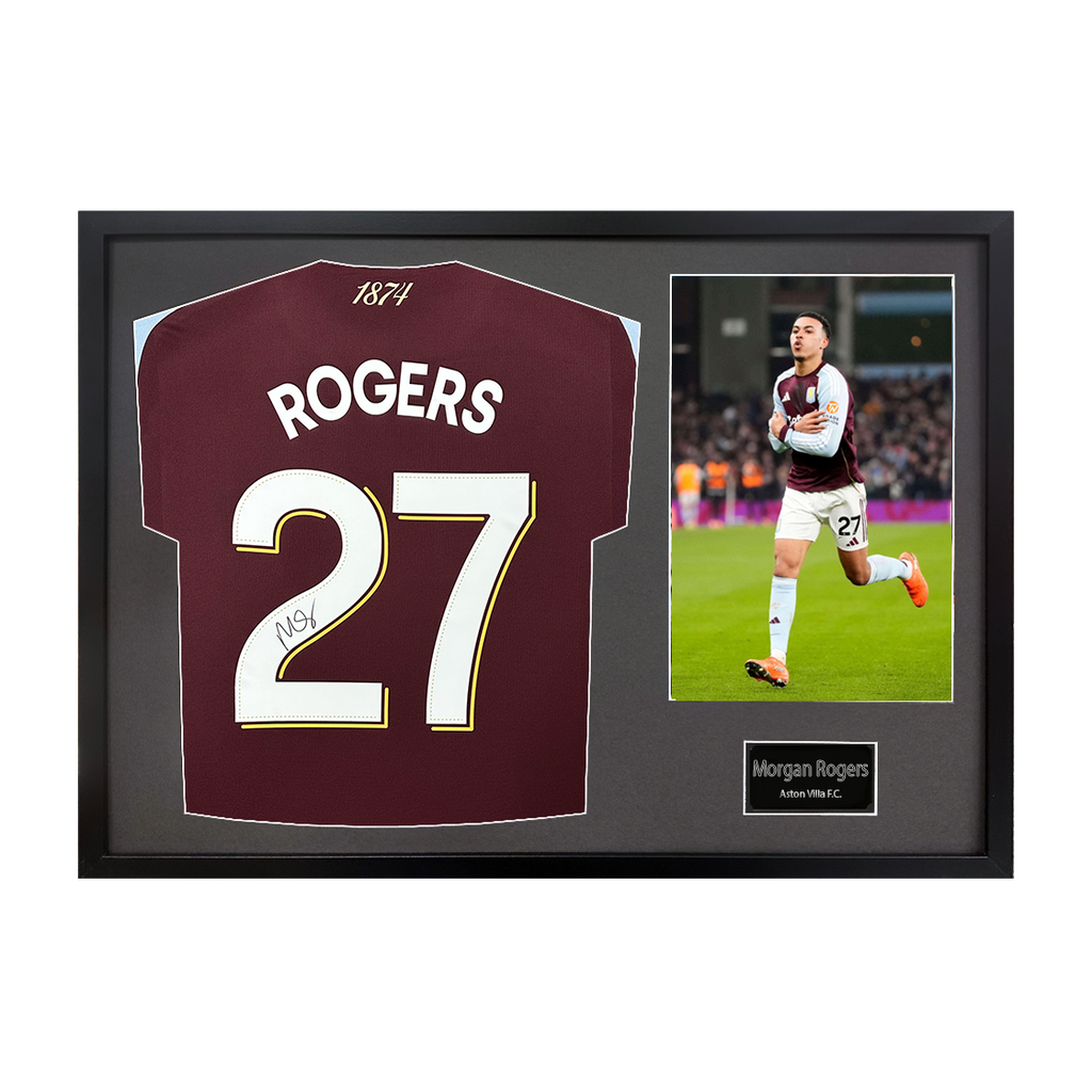 Morgan Rogers Signed Aston Villa Shirt Classic Frame