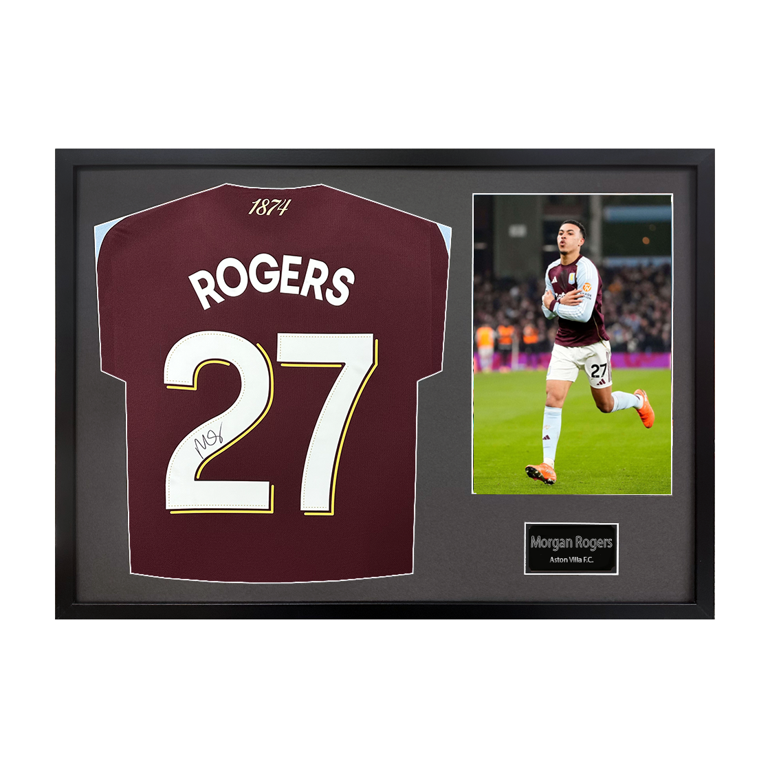 Morgan Rogers Signed Aston Villa Shirt Classic Frame