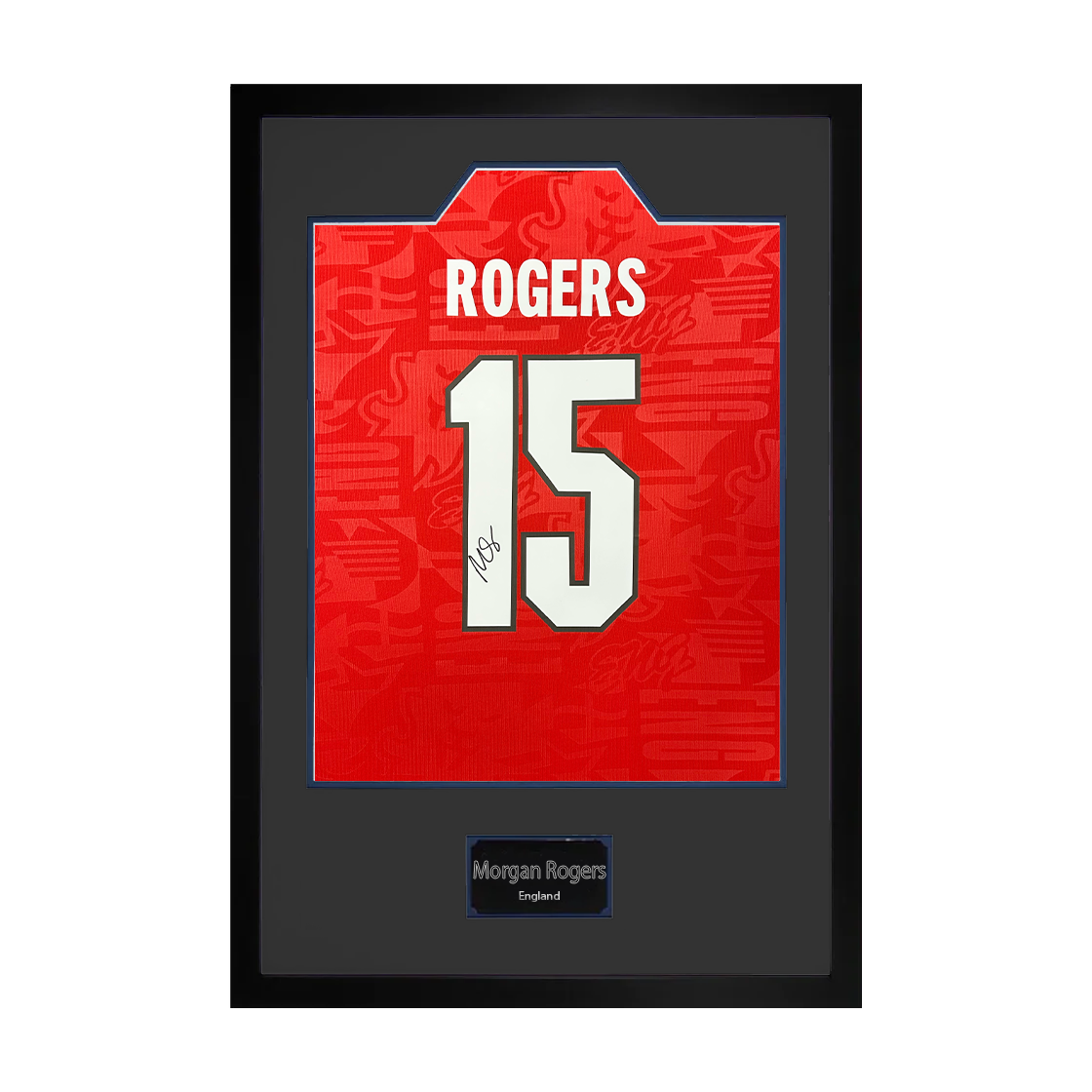 Morgan Rogers Signed England Away Shirt Premium Frame