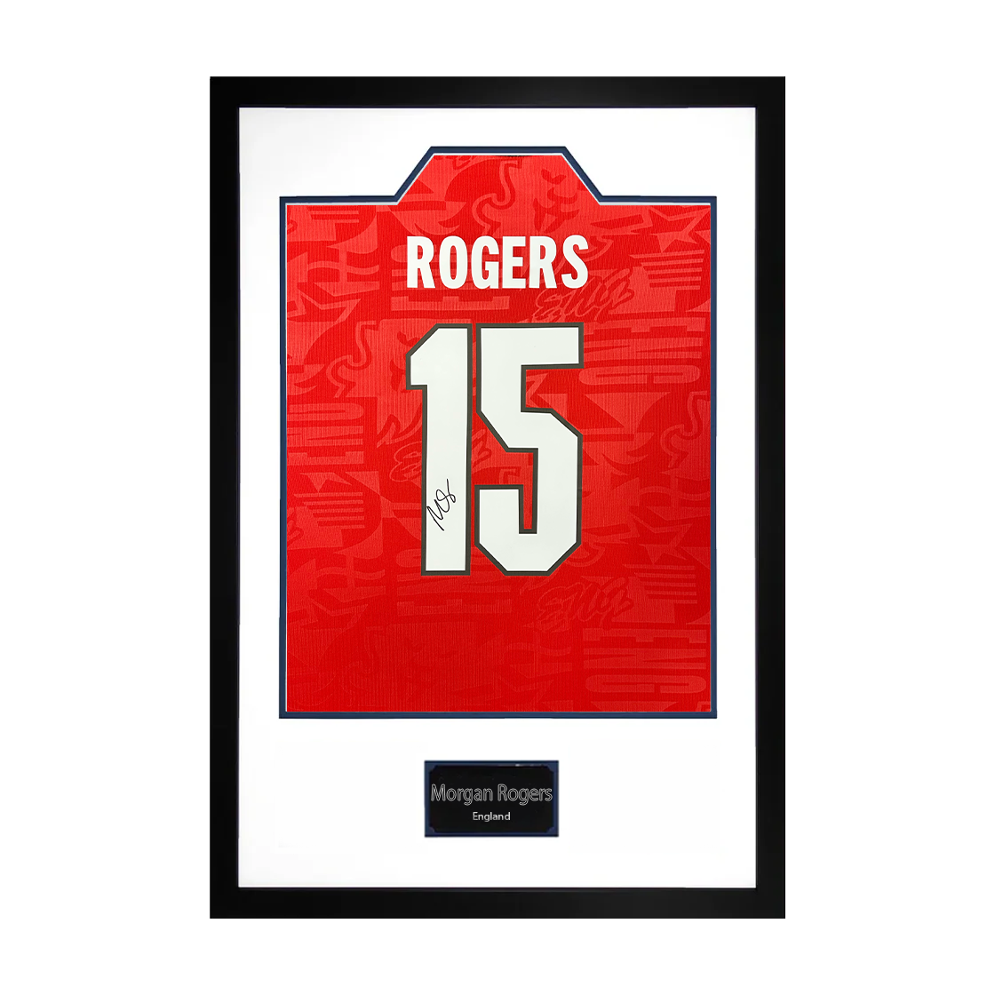 Morgan Rogers Signed England Away Shirt Premium Frame