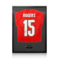 Morgan Rogers Signed England Away Shirt Standard Frame